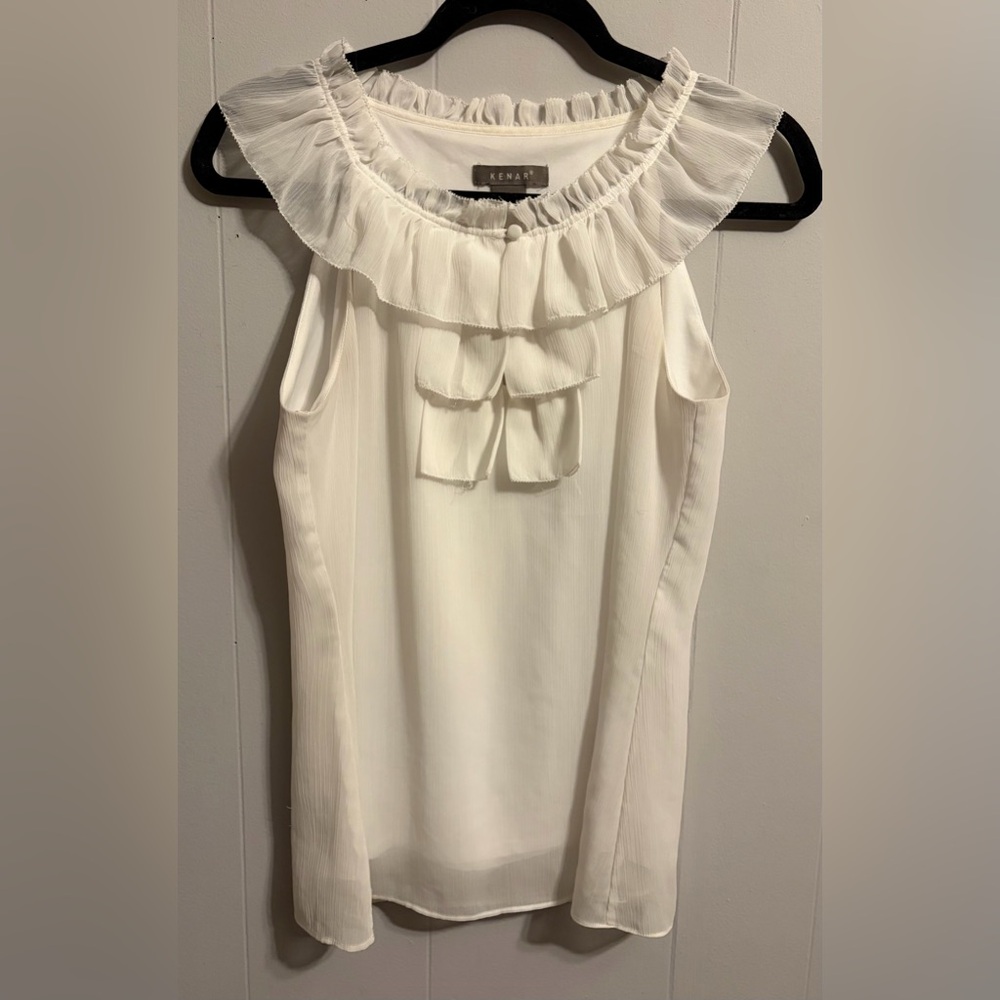 Vintage Y2K Kenar White Ruffled Blouse